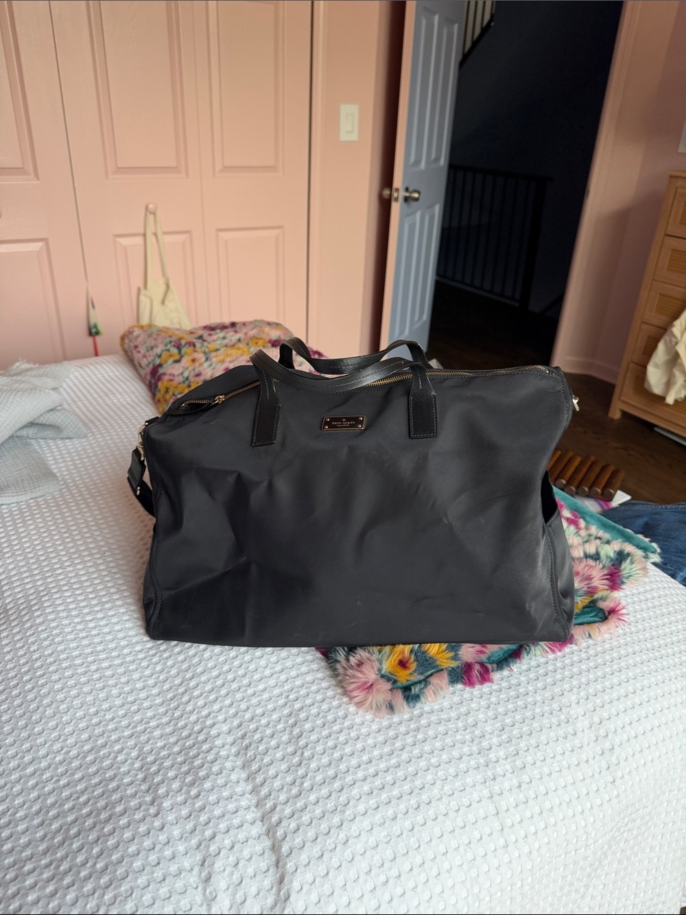 kate spade Black Weekender Bag